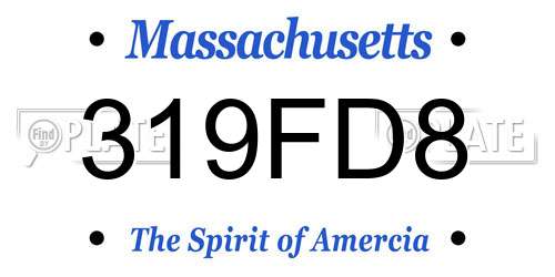 319FD8 Massachusetts License Plate