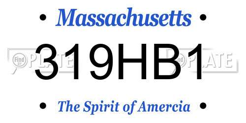 319HB1 Massachusetts License Plate