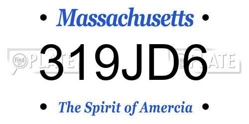 319JD6 Massachusetts License Plate