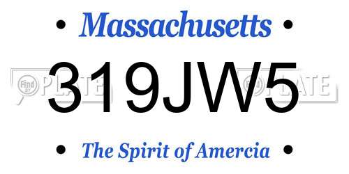 319JW5 Massachusetts License Plate