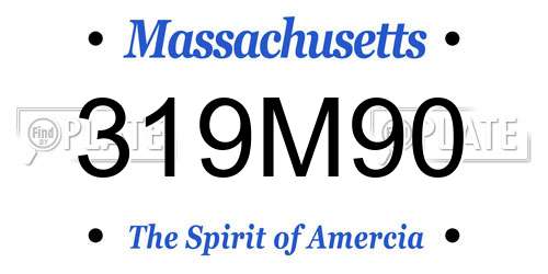 319M90 Massachusetts License Plate