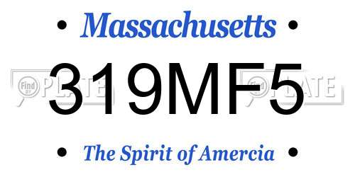 319MF5 Massachusetts License Plate