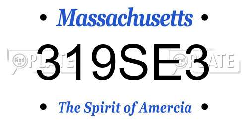 319SE3 Massachusetts License Plate