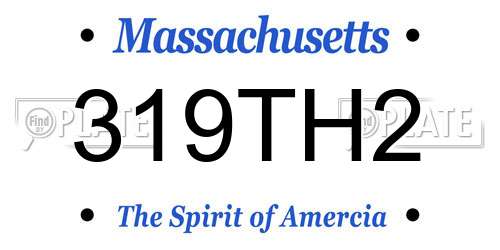 319TH2 Massachusetts License Plate