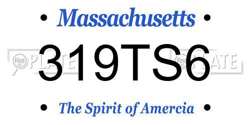 319TS6 Massachusetts License Plate