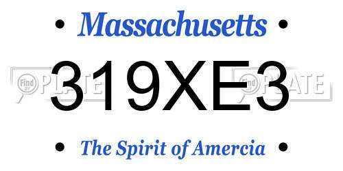 319XE3 Massachusetts License Plate