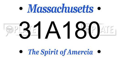 31A180 Massachusetts License Plate