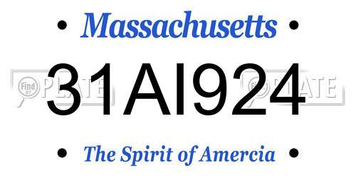 31AI924 Massachusetts License Plate