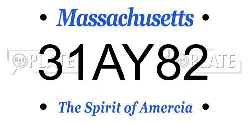 31AY82 Massachusetts License Plate