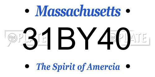 31BY40 Massachusetts License Plate
