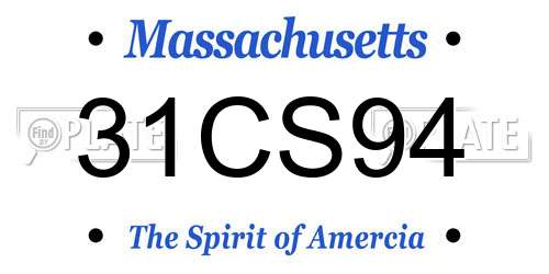 31CS94 Massachusetts License Plate
