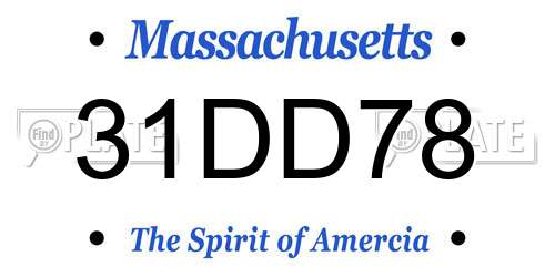 31DD78 Massachusetts License Plate