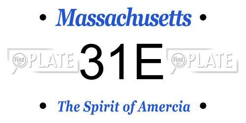 31E Massachusetts License Plate
