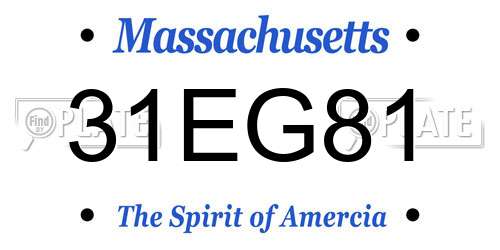 31EG81 Massachusetts License Plate