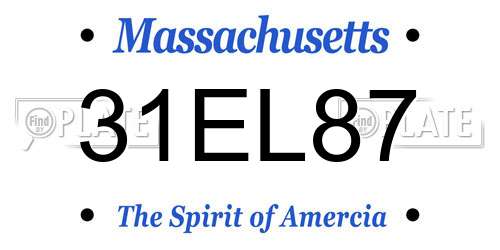 31EL87 Massachusetts License Plate