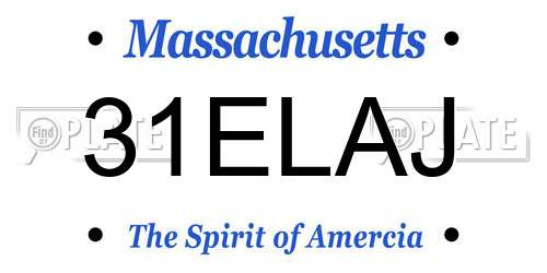 31ELAJ Massachusetts License Plate