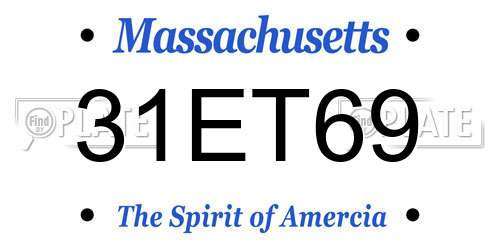 31ET69 Massachusetts License Plate