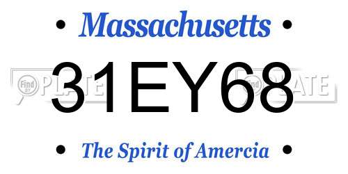 31EY68 Massachusetts License Plate