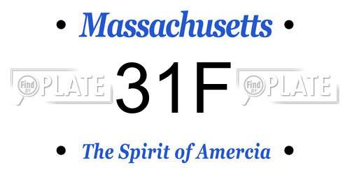 31F Massachusetts License Plate
