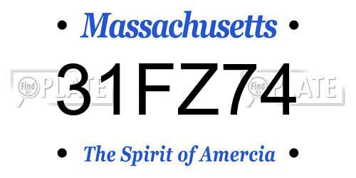 31FZ74 Massachusetts License Plate