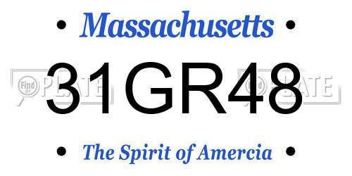 31GR48 Massachusetts License Plate