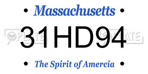 31HD94 Massachusetts License Plate