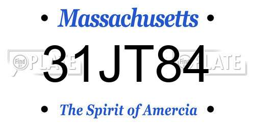 31JT84 Massachusetts License Plate
