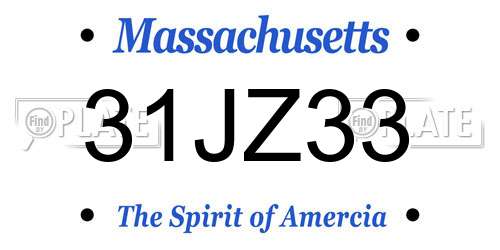 31JZ33 Massachusetts License Plate