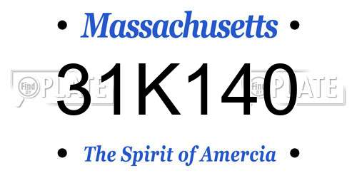 31K140 Massachusetts License Plate