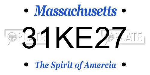 31KE27 Massachusetts License Plate