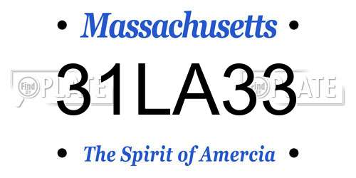 31LA33 Massachusetts License Plate