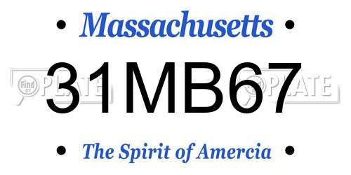 31MB67 Massachusetts License Plate