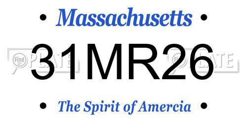 31MR26 Massachusetts License Plate