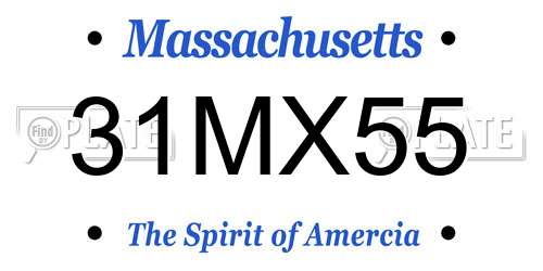 31MX55 Massachusetts License Plate