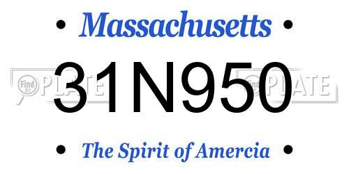 31N950 Massachusetts License Plate