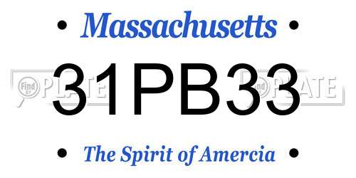 31PB33 Massachusetts License Plate