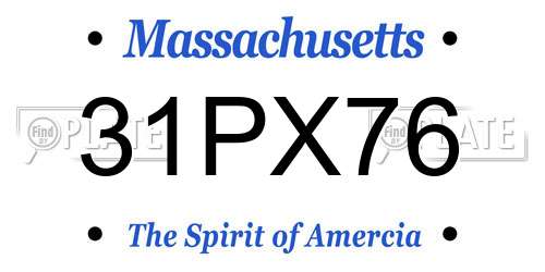 31PX76 Massachusetts License Plate