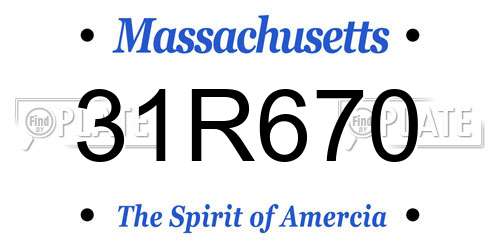 31R670 Massachusetts License Plate