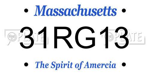 31RG13 Massachusetts License Plate