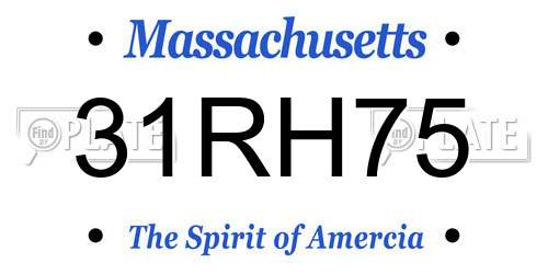 31RH75 Massachusetts License Plate
