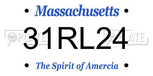 31RL24 Massachusetts License Plate