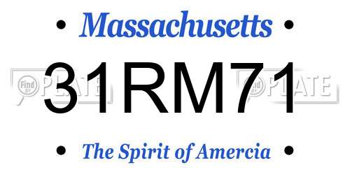31RM71 Massachusetts License Plate