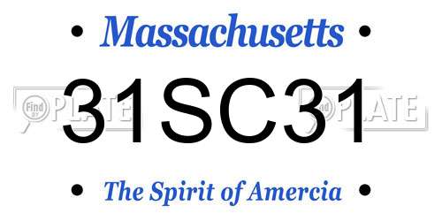 31SC31 Massachusetts License Plate