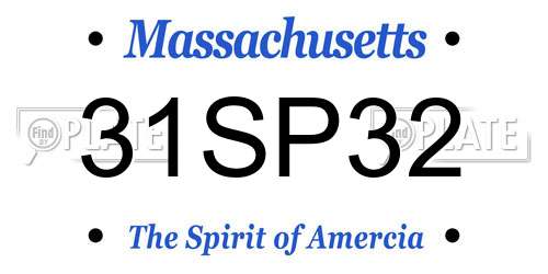 31SP32 Massachusetts License Plate