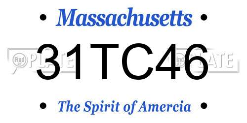 31TC46 Massachusetts License Plate