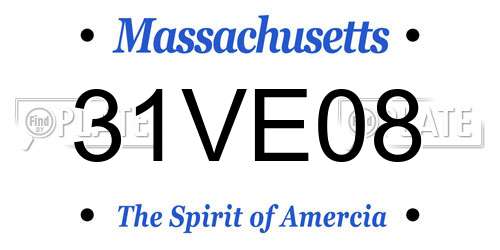 31VE08 Massachusetts License Plate