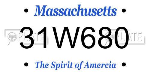 31W680 Massachusetts License Plate