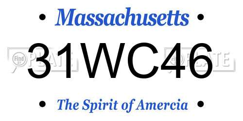 31WC46 Massachusetts License Plate