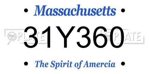 31Y360 Massachusetts License Plate