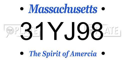 31YJ98 Massachusetts License Plate